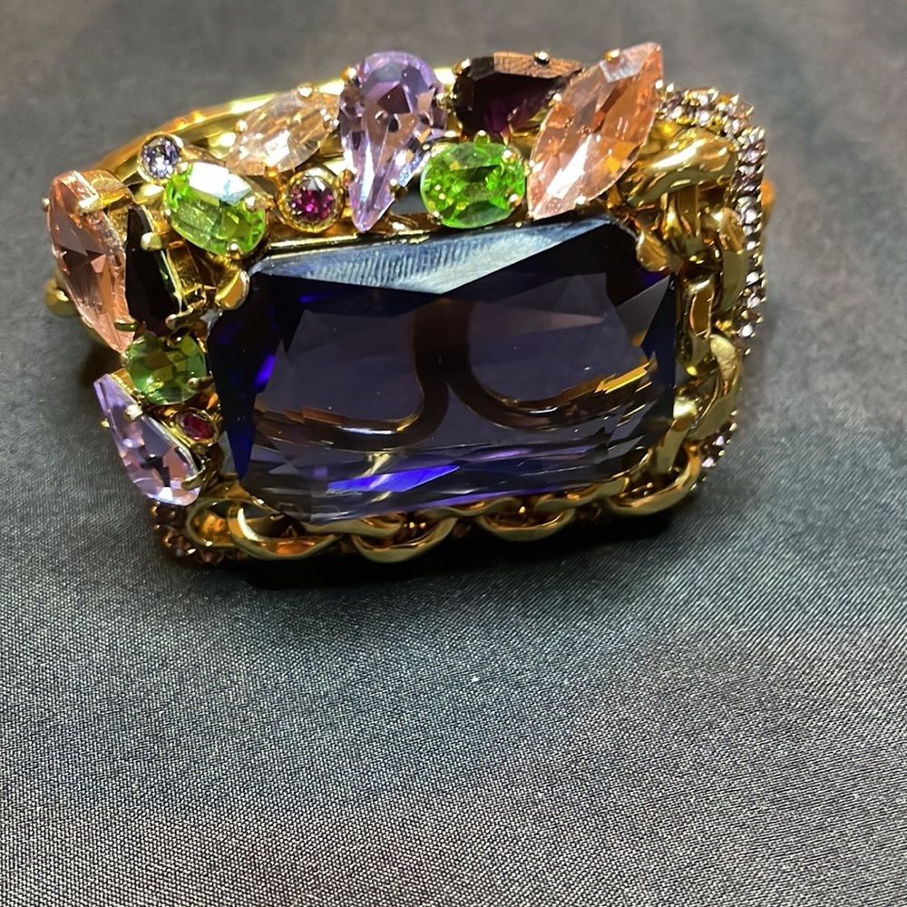 Claudio Canzian one of a kind 🇮🇹 designer cuff bracelet Swarovski stones